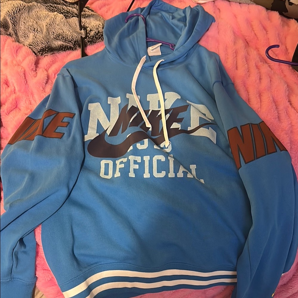 Nike Official Blue Hoodie with Brown Accents